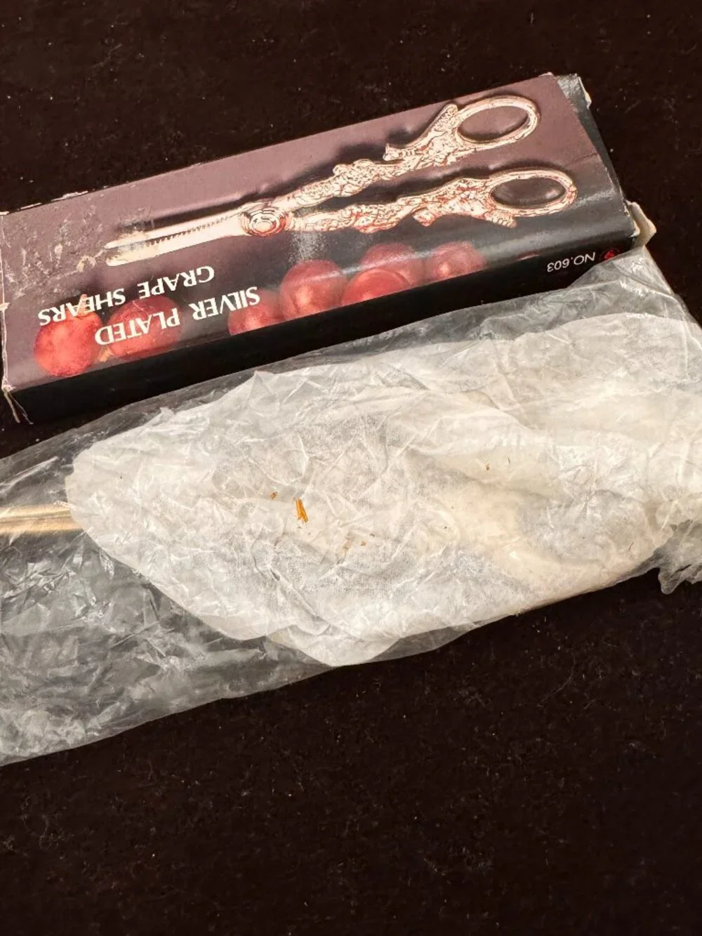 Brand New Vintage Silver Plated Grape Shears / Scissors - Ornate Figural Handle